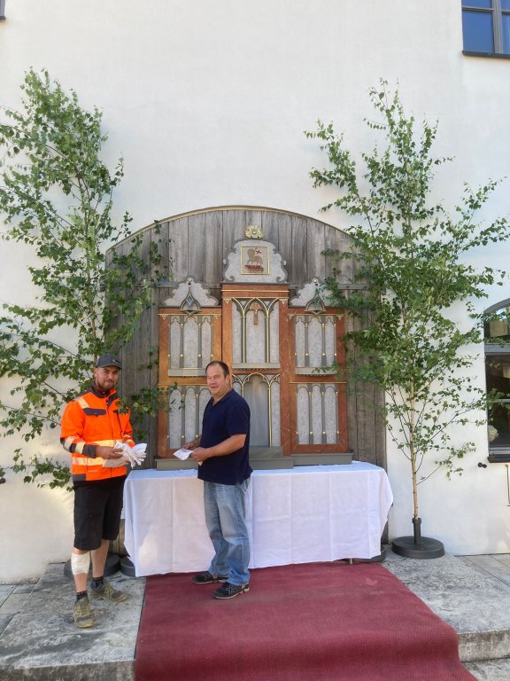 Aufbau Fronleichnam Altar