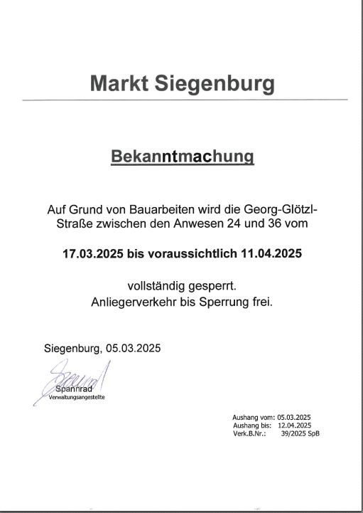 Straßensperrung