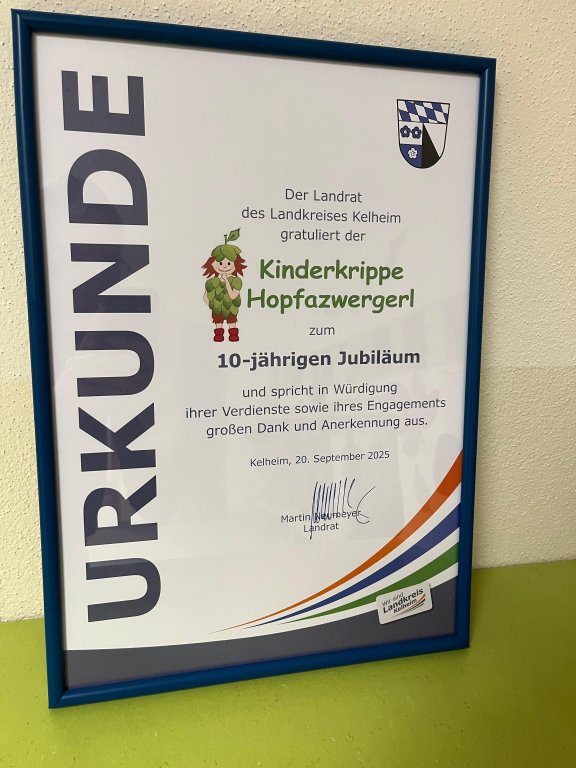 Urkunde Jubiläum